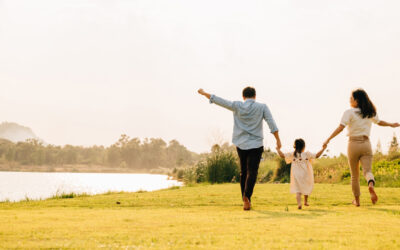 who is UFF United Financial Freedom - happy family, river side, lake, husband and wife with little daughter