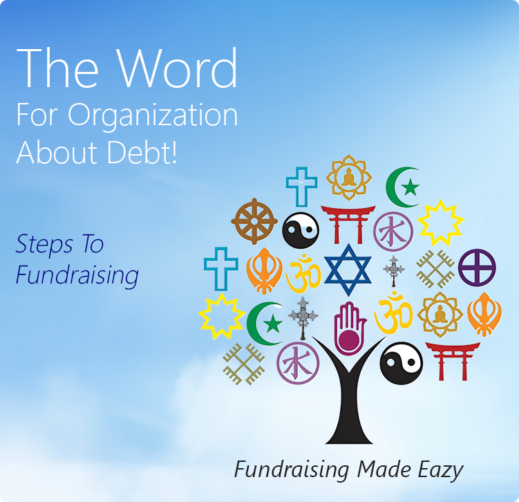 All religious symbols with blue sky - Steps to fundraising made eazy