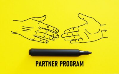 Yellow background, marker, partner program, handshake