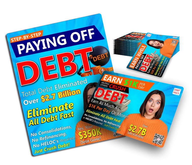 Affiliate marketing free flyers for United Financial Freedom by Debt-Free Made Eazy